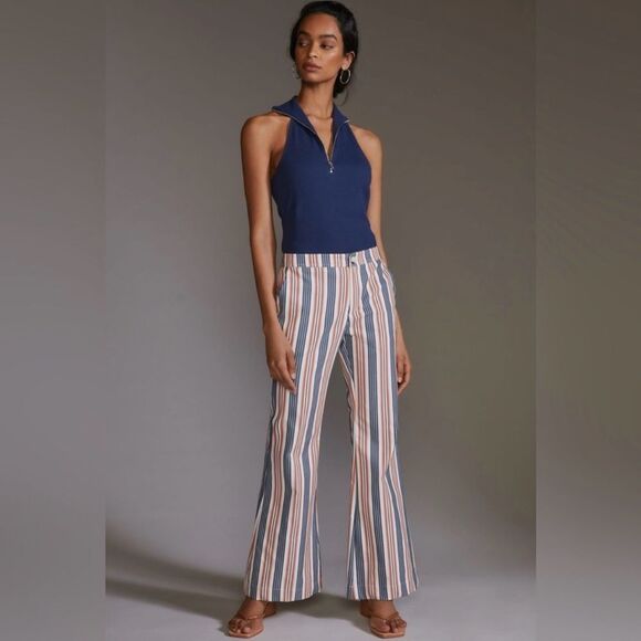 Anthropologie Pants - Anthropologie Striped Flare Pants Women's Size 14